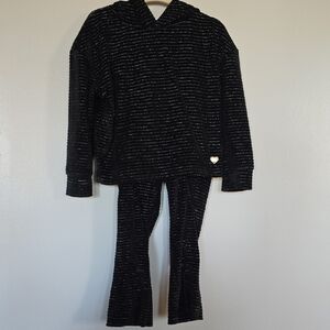 Vince Camuto Black and Silver Velvet 2 Piece Set 3T